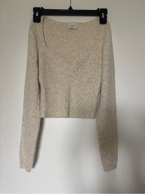 Wilfred Oatmeal Cream Cropped Sweater